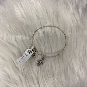 Alex and Ani Rafaelian Silver Fleur De Lis Rafaelian Silver Charm Bangle
